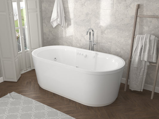 Atlantis Whirlpools Royale 34 x 67 Oval Freestanding Air & Whirlpool Water Jetted Bathtub