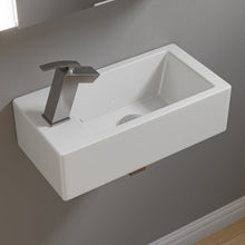 Load image into Gallery viewer, ALFI brand ABC116 White 20&quot; Small Rectangular Wall Mounted Ceramic Sink with Faucet Hole
