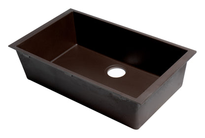 ALFI brand AB3020UM-C Chocolate 30" Undermount Single Bowl Granite Composite Kitchen Sink