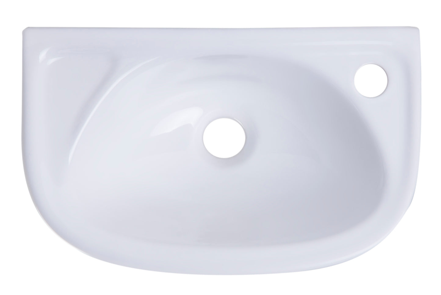 ALFI brand AB102 Small White Wall Mounted Porcelain Bathroom Sink Basin