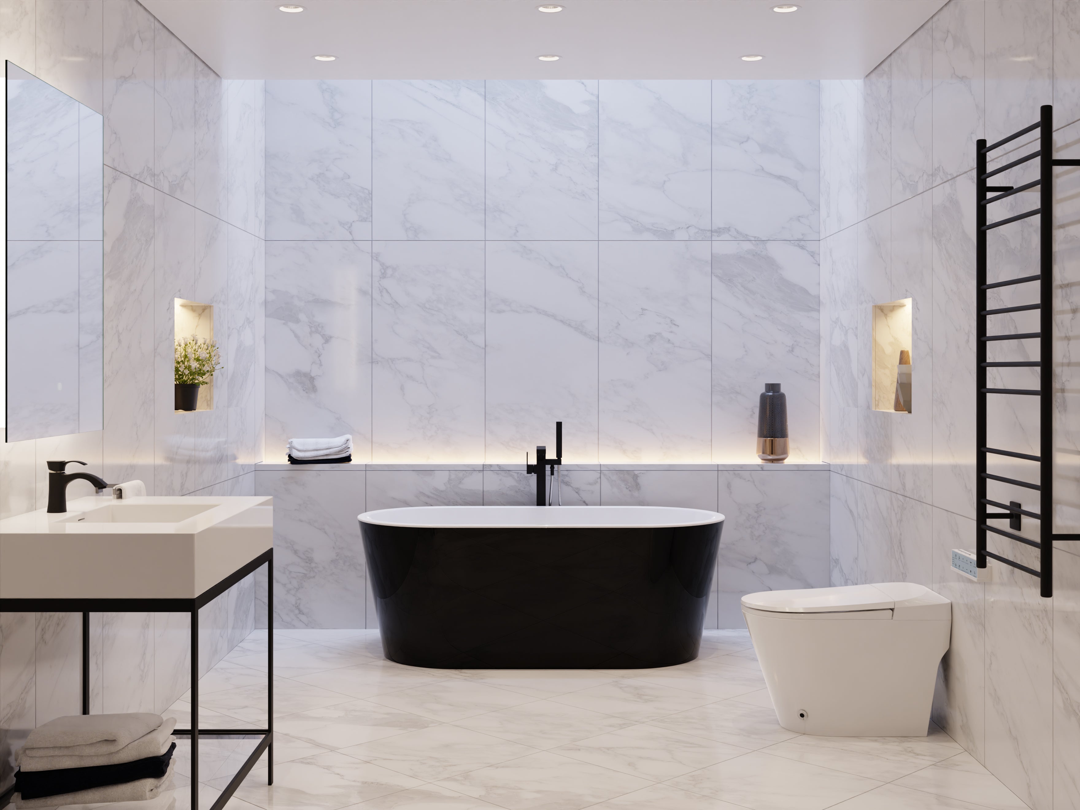 Chand 67 in. Acrylic Flatbottom Freestanding Bathtub