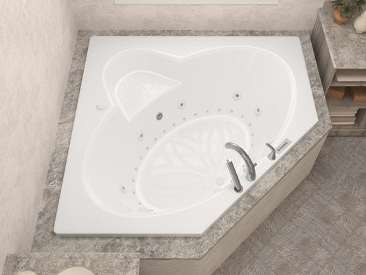 Atlantis Whirlpools Sublime Deluxe Series 61.625 x 82in. Air and Whirlpool Jetted corner Bathtub in White