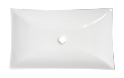 ALFI brand ABC904 White 26" Fancy Rectangular Above Mount Ceramic Sink