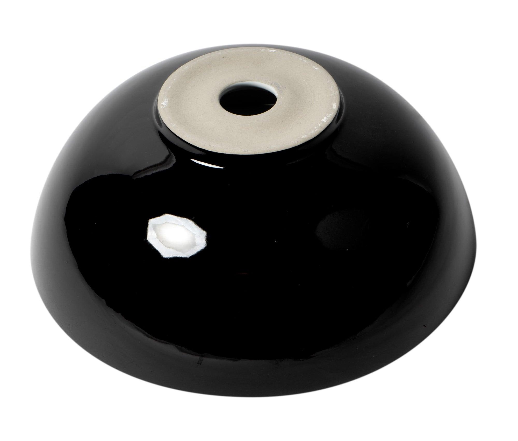 ALFI brand ABC906 Black & White 15" Round Vessel Above Mount Ceramic Sink