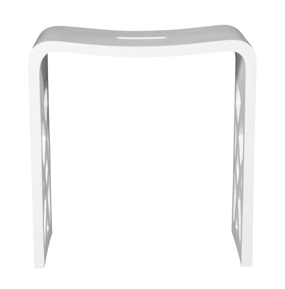 ALFI brand ABST88 Designer White Matte Solid Surface Resin Bathroom / Shower Stool