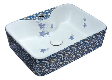 Cotta Series Ceramic Vessel Sink in Blue