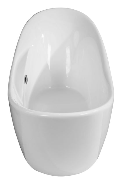 ALFI brand AB8803 68 inch White Oval Acrylic Free Standing Soaking Bathtub