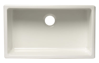 ALFI brand AB3018UD-W 30" White Undermount / Drop In Fireclay Kitchen Sink