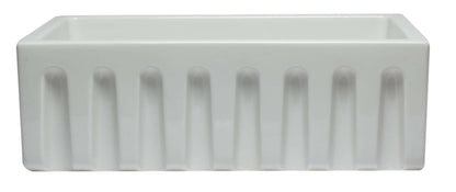 ALFI brand AB3018HS-W 30 inch White Reversible Smooth / Fluted Single Bowl Fireclay Farm Sink