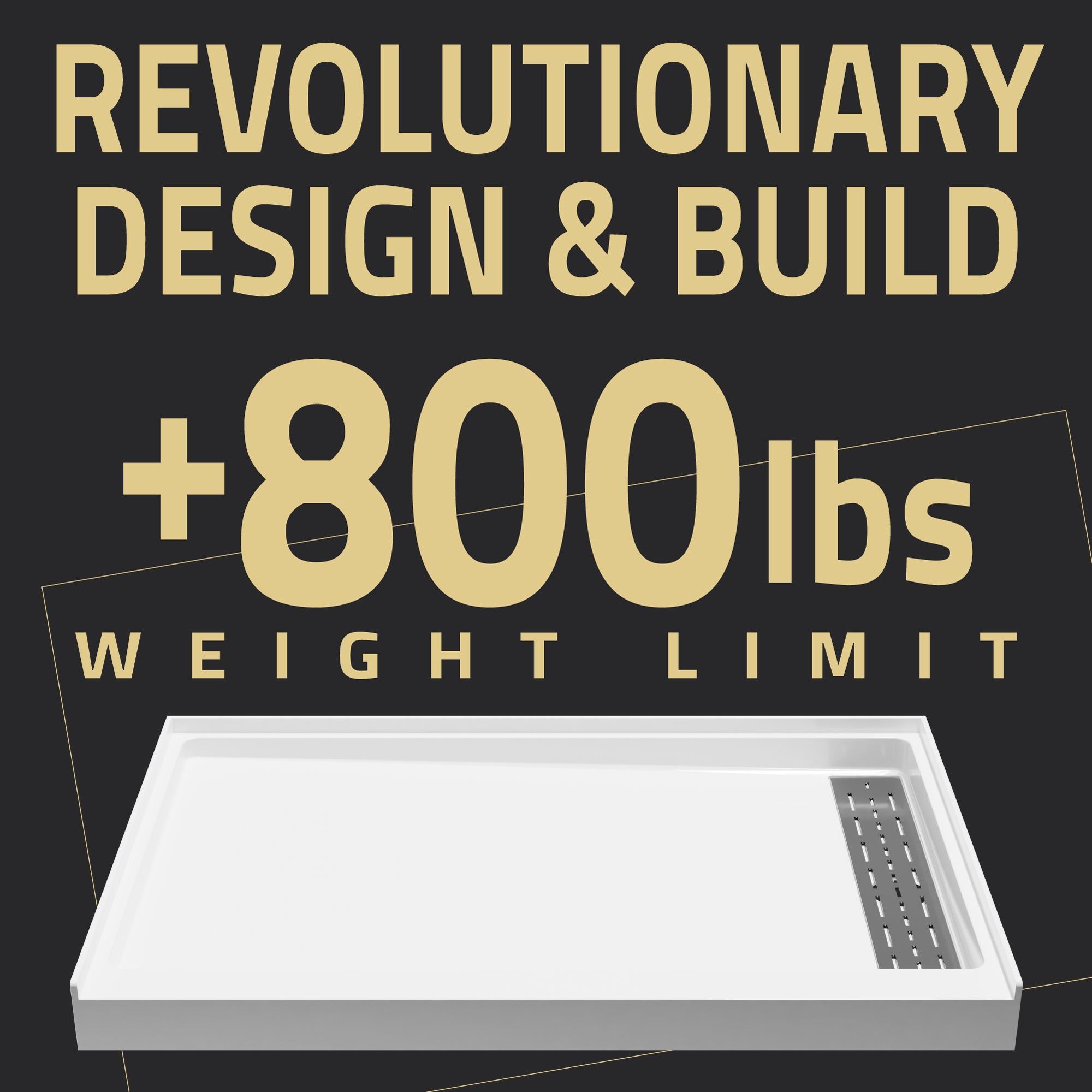 ALEXANDER 48 in. x 32 in. Center Drain Shower Base