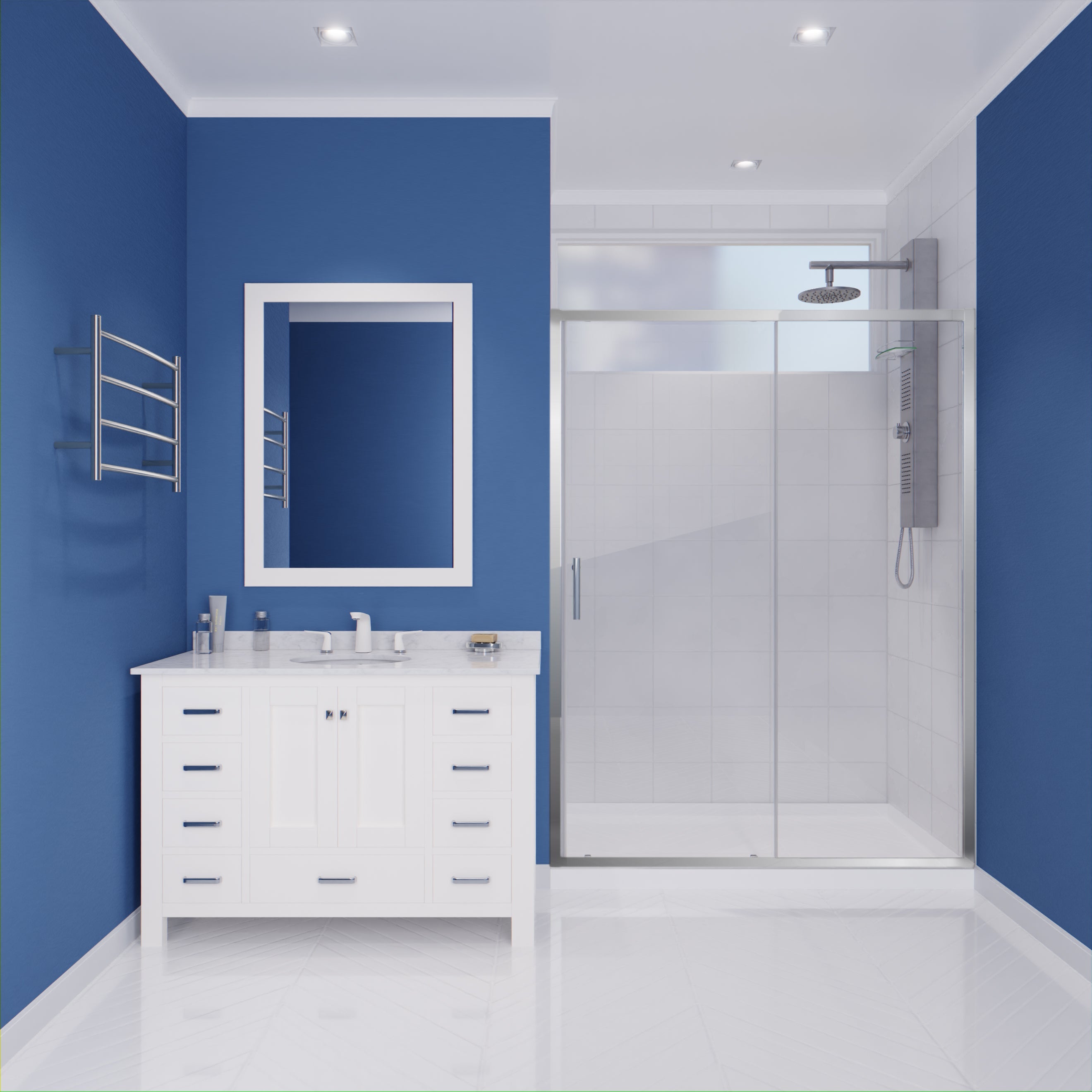 Halberd 60 in. x 72 in. Framed Shower Door with TSUNAMI GUARD