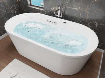Sofi 5.6 ft. Center Drain Whirlpool and Air Bath Tub in White