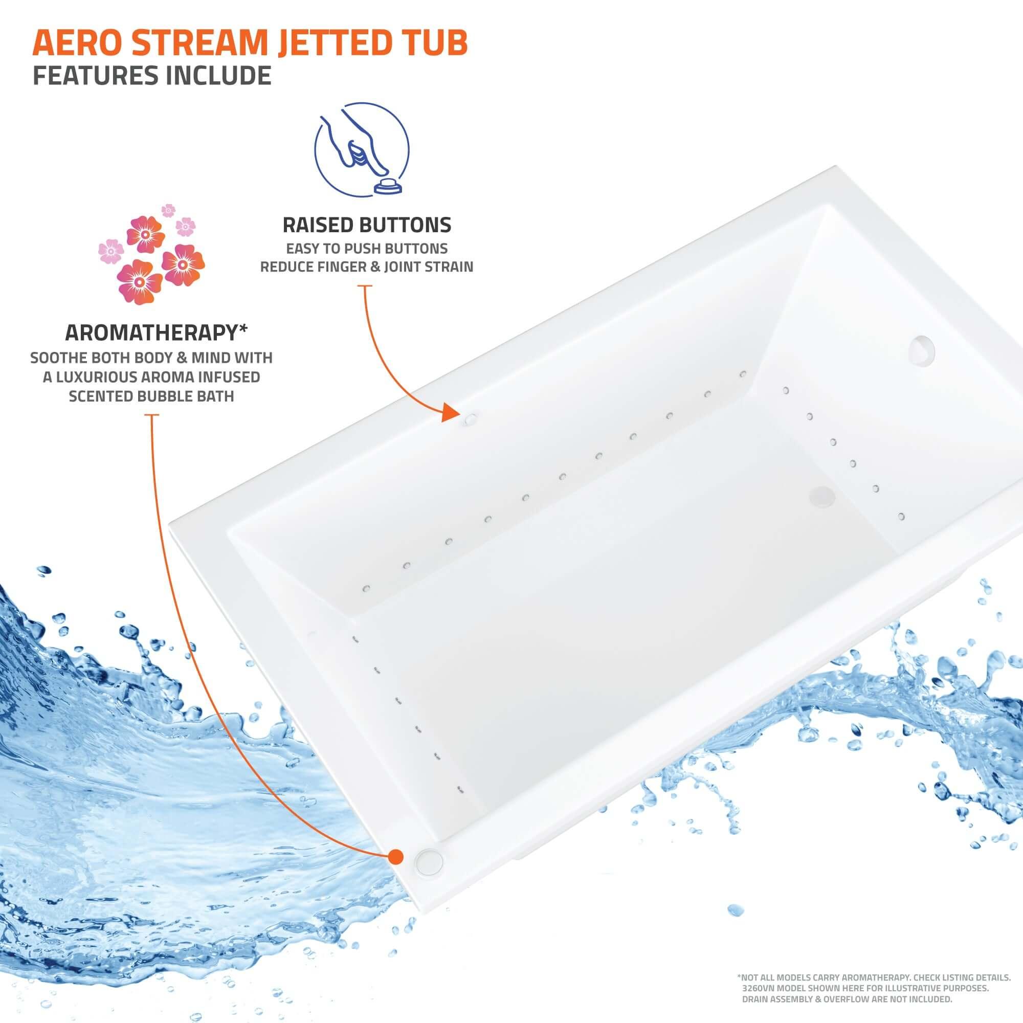 Atlantis Whirlpools Infinity 46 x 78 Endless Flow Air Jetted Bathtub