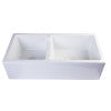 ALFI brand AB3618DB-W  36" White Smooth Apron Thick Wall Fireclay Double Bowl Farm Sink