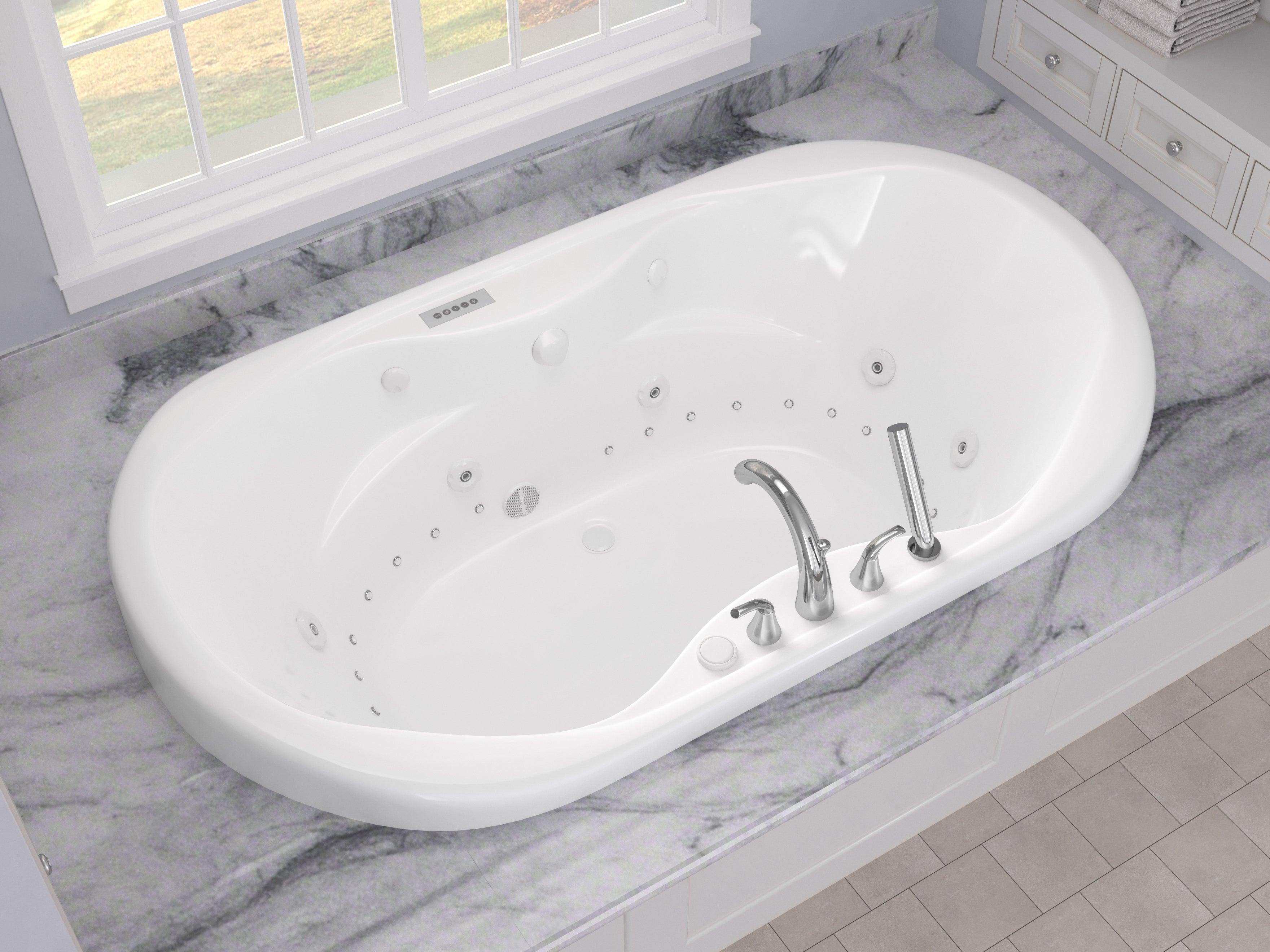 Atlantis Whirlpools Indulgence Deluxe Series 41.25 x 71.125in. Air and Whirlpool Jetted Bathtub in White