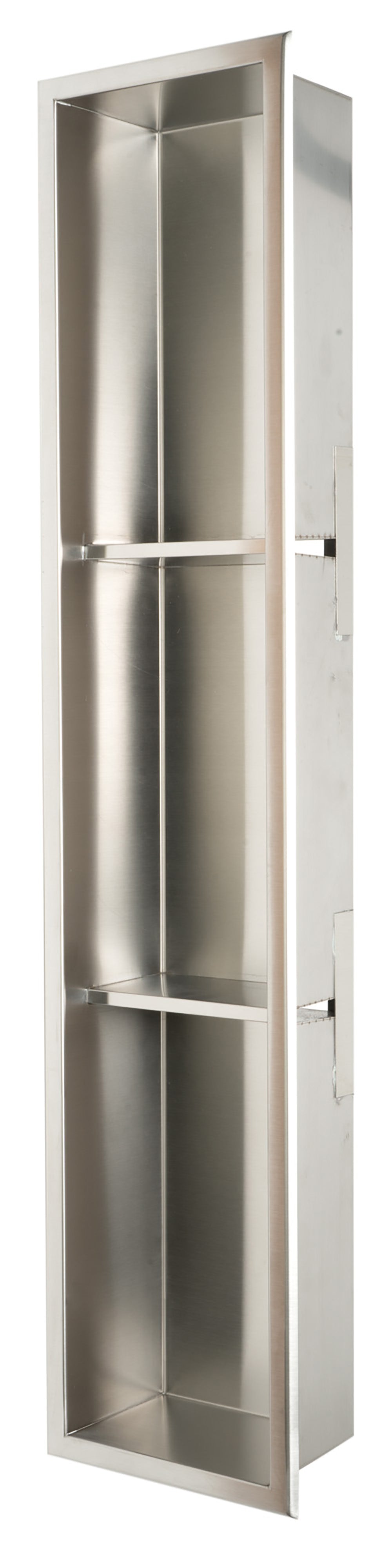 ALFI brand ABN0836-BSS 8 x 36 Brushed Stainless Steel Vertical Triple Shelf Bath Shower Niche