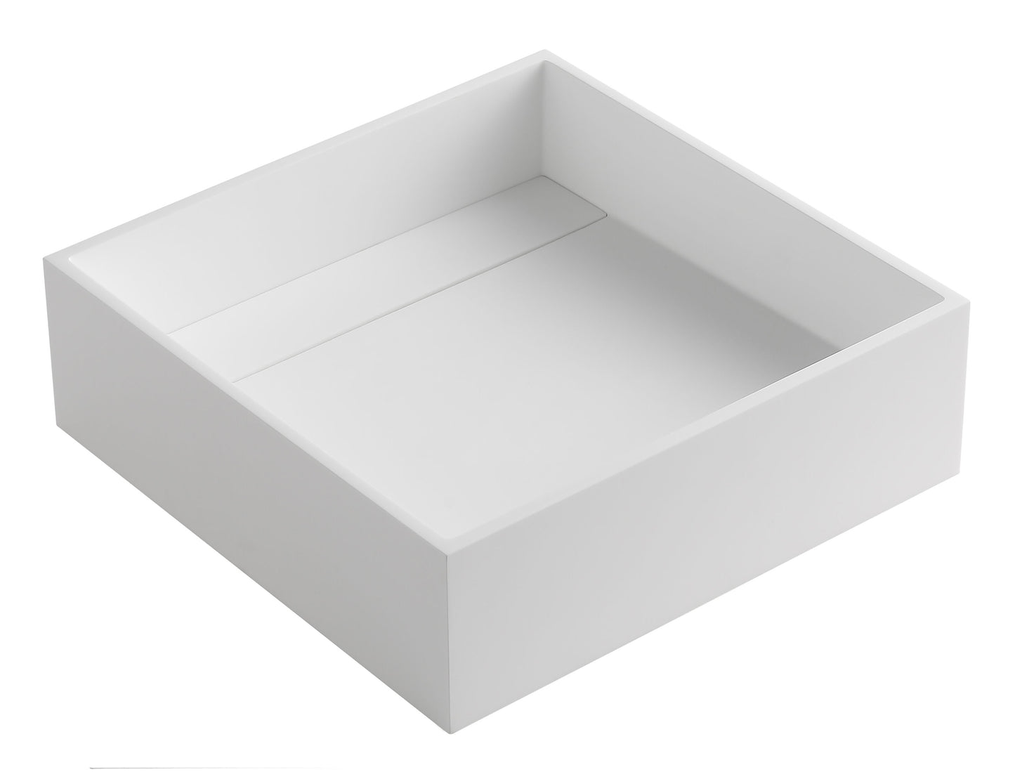 ALFI brand ABRS14S 14" Square White Matte Solid Surface Resin Sink