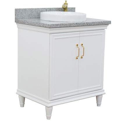 Bellaterra White 31" Wood Single Vanity w/ Counter Top and Sink 400800-31-WH