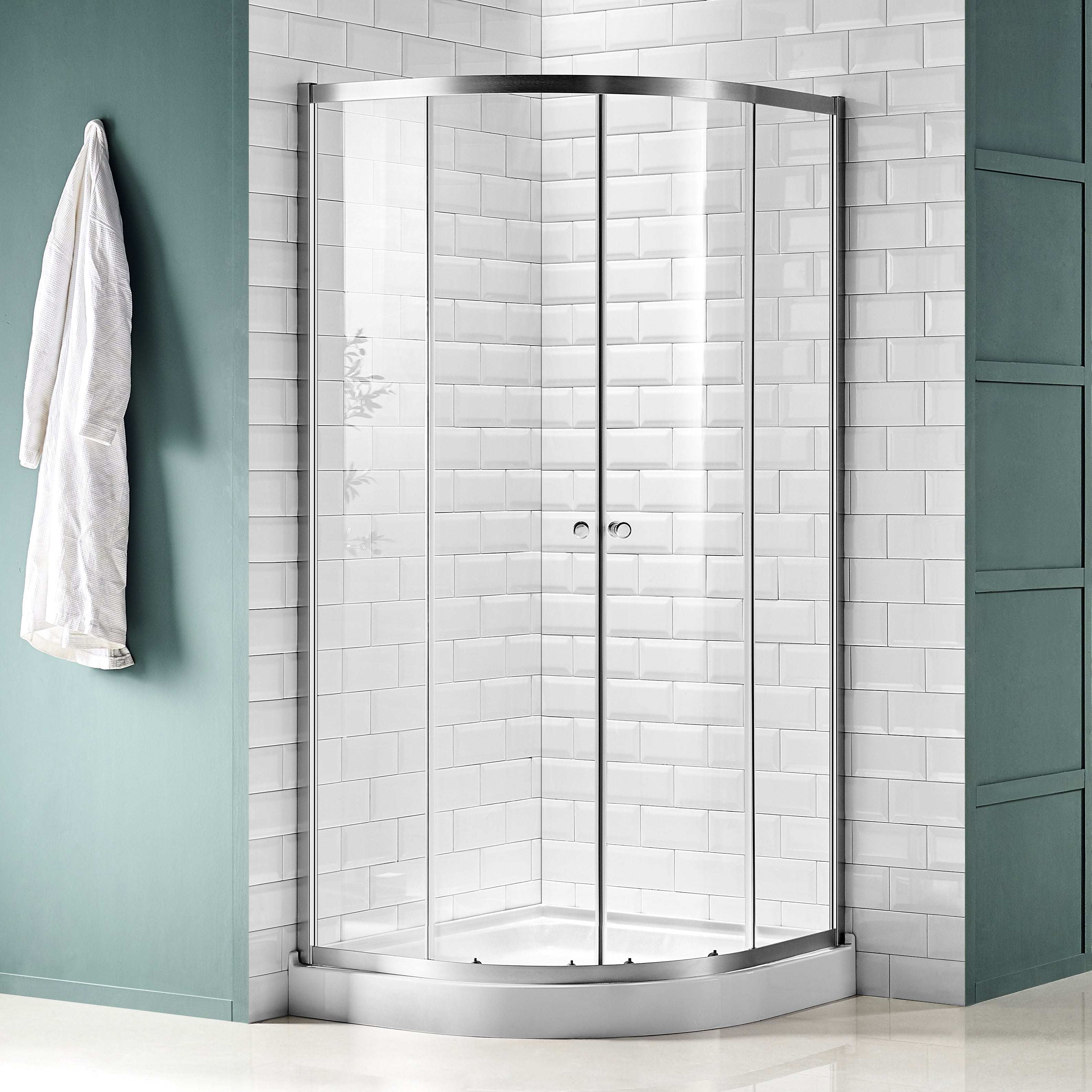 Mare 35 in. x 76 in. Framed Shower Enclosure with TSUNAMI GUARD
