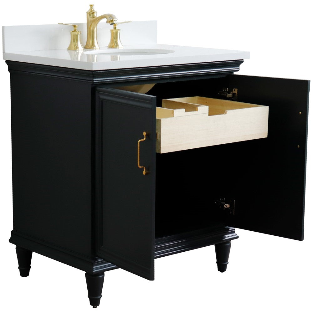 Bellaterra 31" Wood Single Vanity w/ Counter Top and Sink 400800-31-DG-WEO