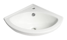Load image into Gallery viewer, ALFI brand ABC120 White 22&quot; Corner Wall Mounted Ceramic Sink with Faucet Hole