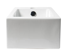 Load image into Gallery viewer, ALFI brand ABC116 White 20&quot; Small Rectangular Wall Mounted Ceramic Sink with Faucet Hole