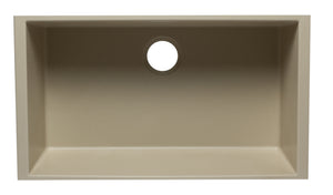 ALFI brand AB3322UM-B Biscuit 33" Single Bowl Undermount Granite Composite Kitchen Sink