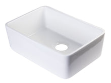 Load image into Gallery viewer, ALFI brand AB503-W White 23&quot; Smooth Apron Fireclay Single Bowl Farmhouse Kitchen Sink