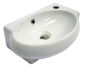 ALFI brand AB107 Small White Wall Mounted Ceramic Bathroom Sink Basin