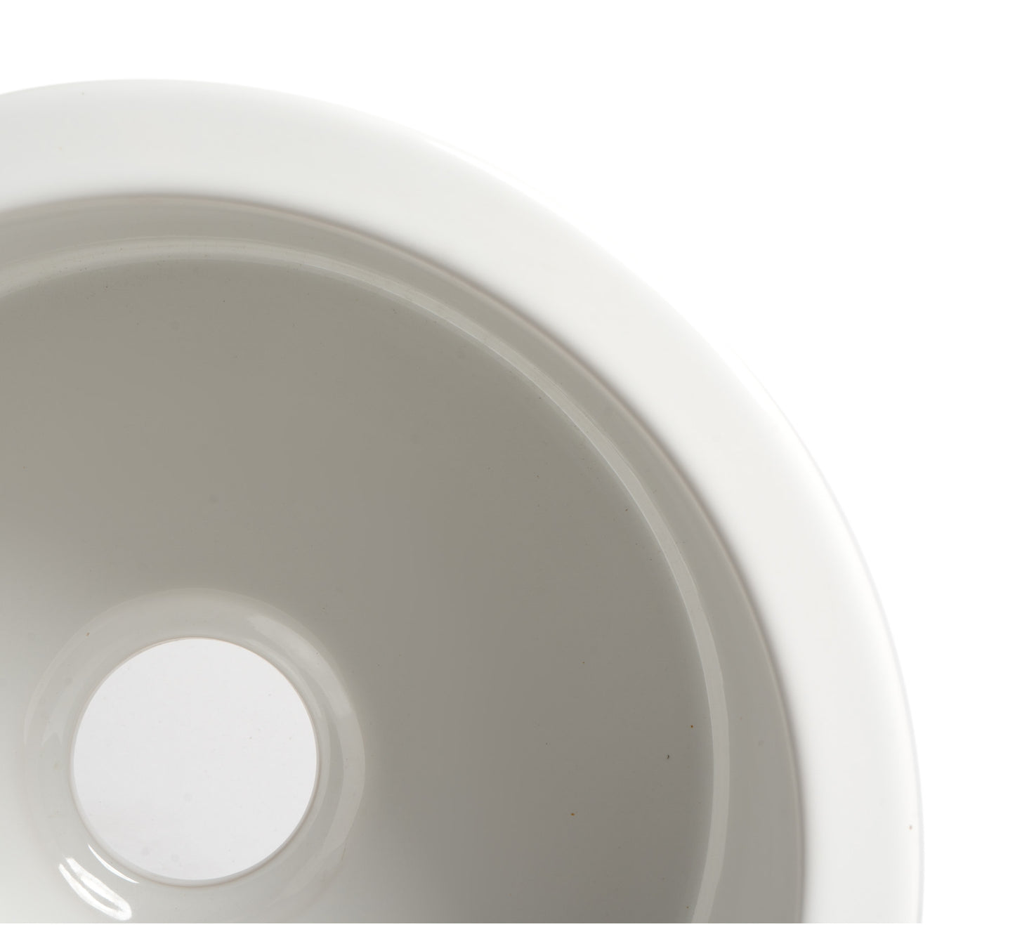 ALFI brand ABF1818R-W White Round 18" x 18" Undermount / Drop In Fireclay Prep Sink