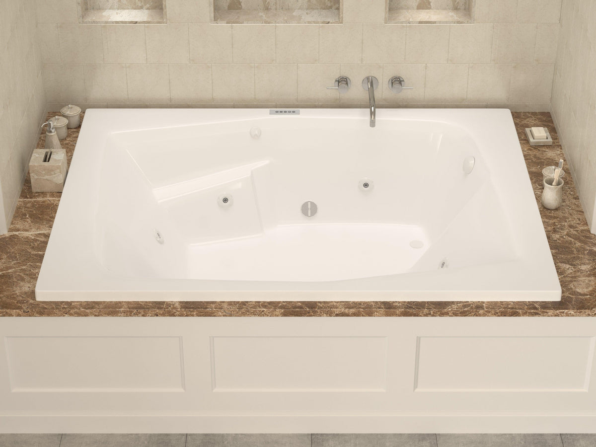 Atlantis Whirlpools Caresse Deluxe Series 54 x 72.125in. Air and Whirlpool Jetted Bathtub in White