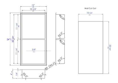 ALFI brand ABN1224-BSS 12 x 24 Brushed Stainless Steel Vertical Double Shelf Bath Shower Niche