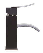 Load image into Gallery viewer, ALFI brand AB1258-BN Brushed Nickel Square Body Curved Spout Single Lever Bathroom Faucet