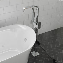 Load image into Gallery viewer, ALFI brand AB2180-PC Polished Chrome Single Lever Floor Mounted Tub Filler Mixer w Hand Held Shower Head