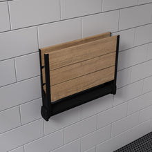 Load image into Gallery viewer, ALFI brand ABS17-BM Black Matte 17&quot; Wide Foldable Teak Shower Seat with Backrest