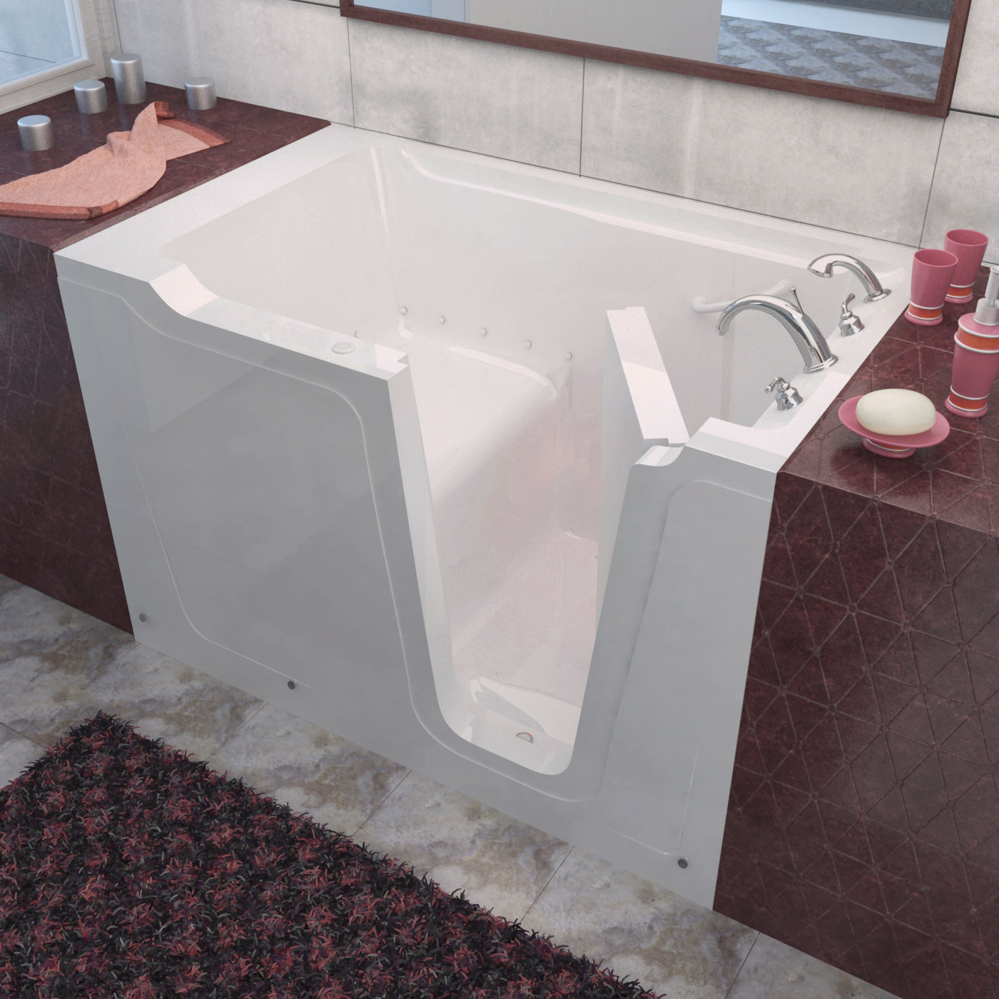 MediTub Walk-In 36 x 60 Right Drain Air Jetted Walk-In Bathtub 3660RWA