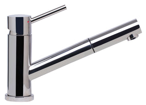 ALFI brand AB2025-PSS Solid Polished Stainless Steel Pull Out Single Hole Kitchen Faucet