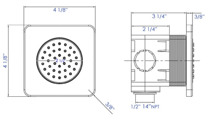 ALFI brand AB3801-PC Polished Chrome Flush Mounted Shower Body Spray