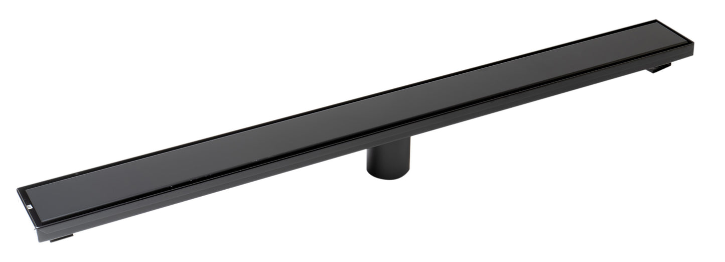 ALFI brand ABLD32B-BM 32" Black Matte Stainless Steel Linear Shower Drain with Solid Cover