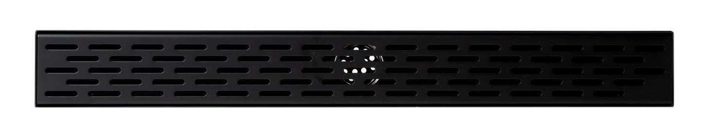 ALFI brand ABLD24C-BM 24" Black Matte Stainless Steel Linear Shower Drain with Groove Holes