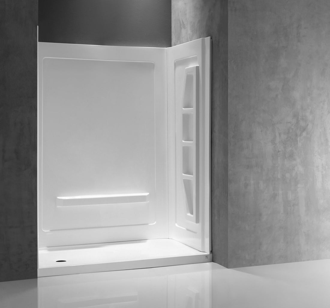 Forum 60 in. x 36 in. x 74 in. 3-piece DIY Friendly Alcove Shower Surround in White
