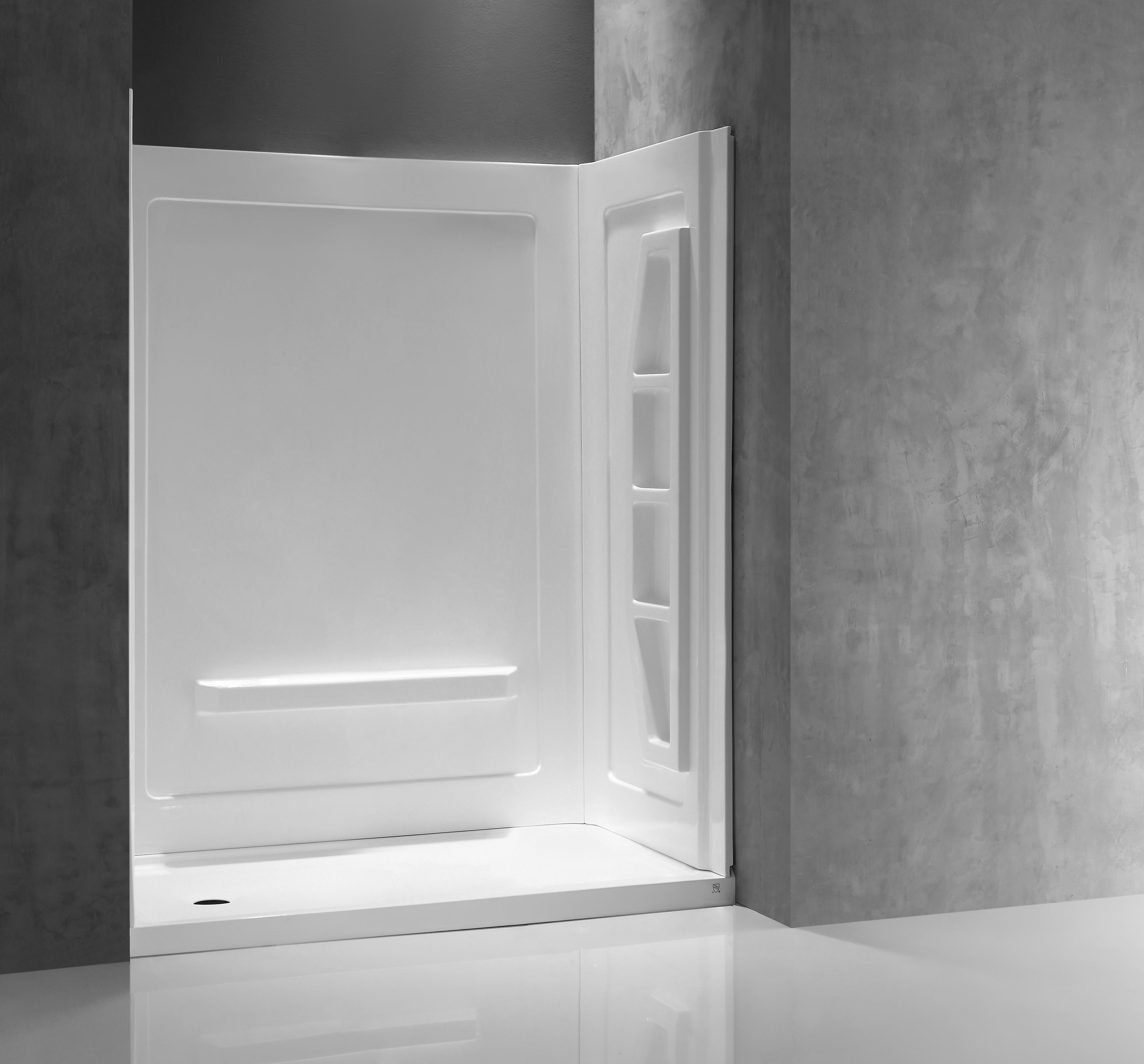 Rose 60 in. x 36 in. x 74 in. 3-piece DIY Friendly Alcove Shower Surround in White
