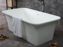 Load image into Gallery viewer, ALFI brand AB9942 67&quot; White Rectangular Solid Surface Smooth Resin Soaking Bathtub