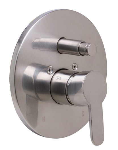 ALFI brand AB3101-BN Brushed Nickel Shower Valve Mixer with Rounded Lever Handle and Diverter