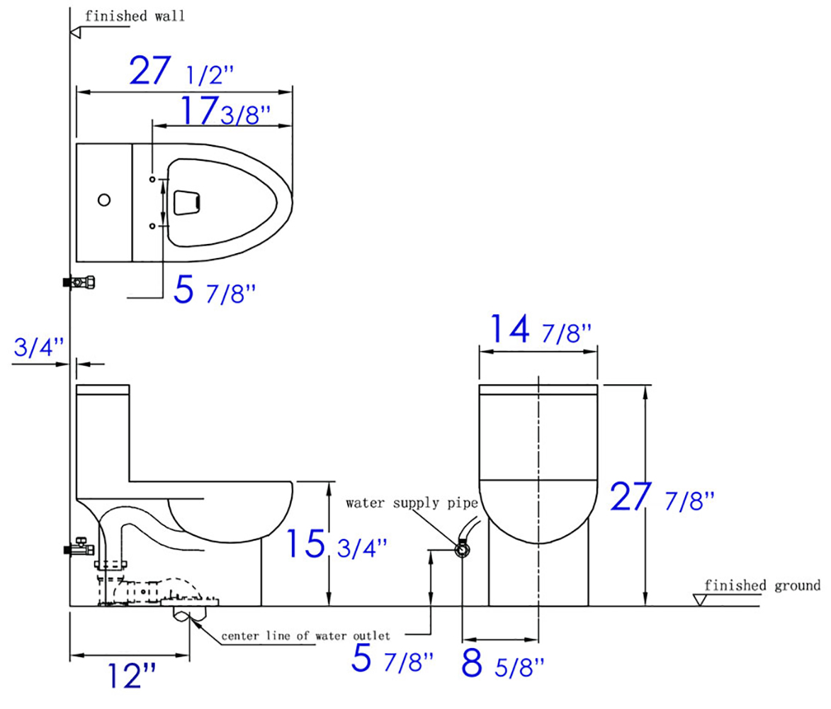 EAGO TB359 Dual Flush One Piece Eco-friendly High Efficiency Low Flush Ceramic Toilet