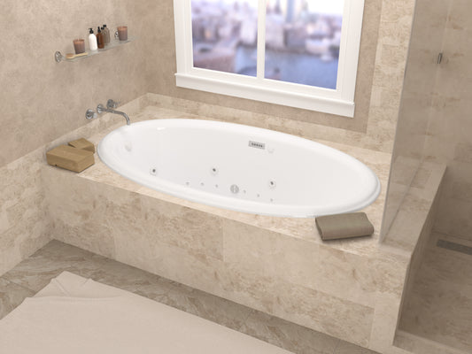 Atlantis Whirlpools Petite Deluxe Series 35.75 x 59.75in. Air and Whirlpool Jetted Bathtub in White