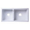 Load image into Gallery viewer, ALFI brand AB3618DB-W  36&quot; White Smooth Apron Thick Wall Fireclay Double Bowl Farm Sink