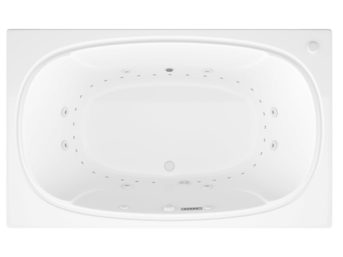 Atlantis Whirlpools Charleston Deluxe Series 47.625 x 77.875in. Air and Whirlpool Jetted Bathtub in White