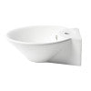 ALFI brand ABC113 White 17" Round Wall Mounted Ceramic Sink with Faucet Hole