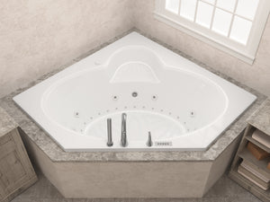 Atlantis Whirlpools Sublime Deluxe Series 61.625 x 82in. Air and Whirlpool Jetted corner Bathtub in White